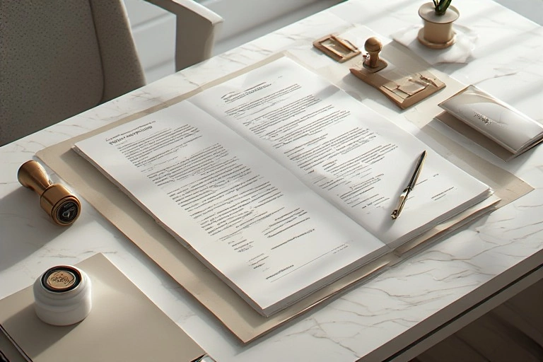 Symbolic photo: desktop surface with documents