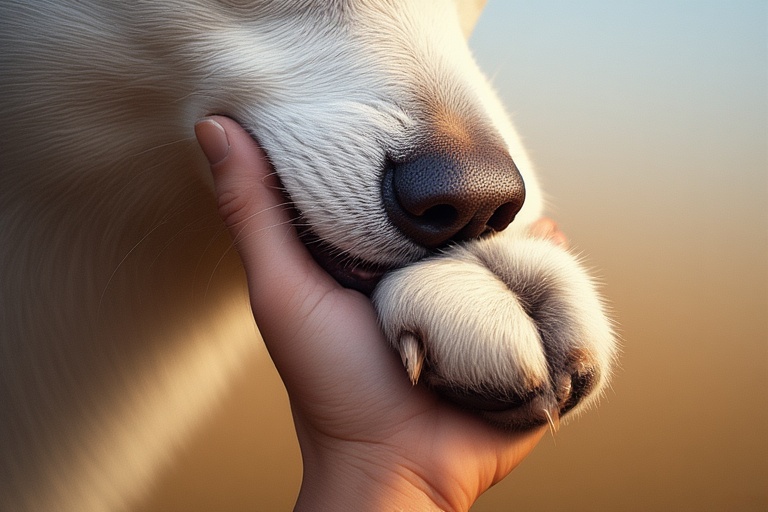 Symbolfoto: Hund legt Pfote in eine Hand.